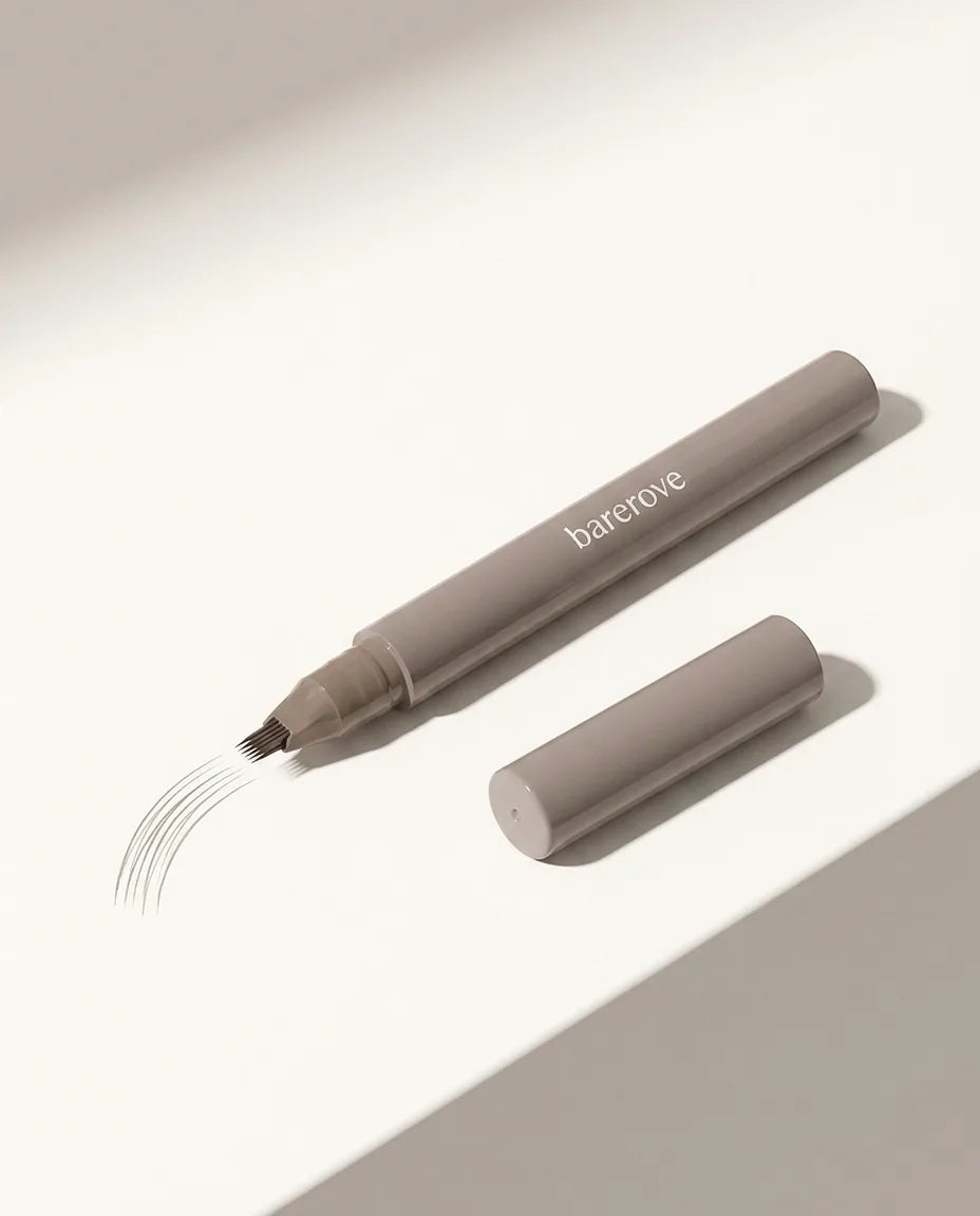 The pen on white with the Taupe shade name