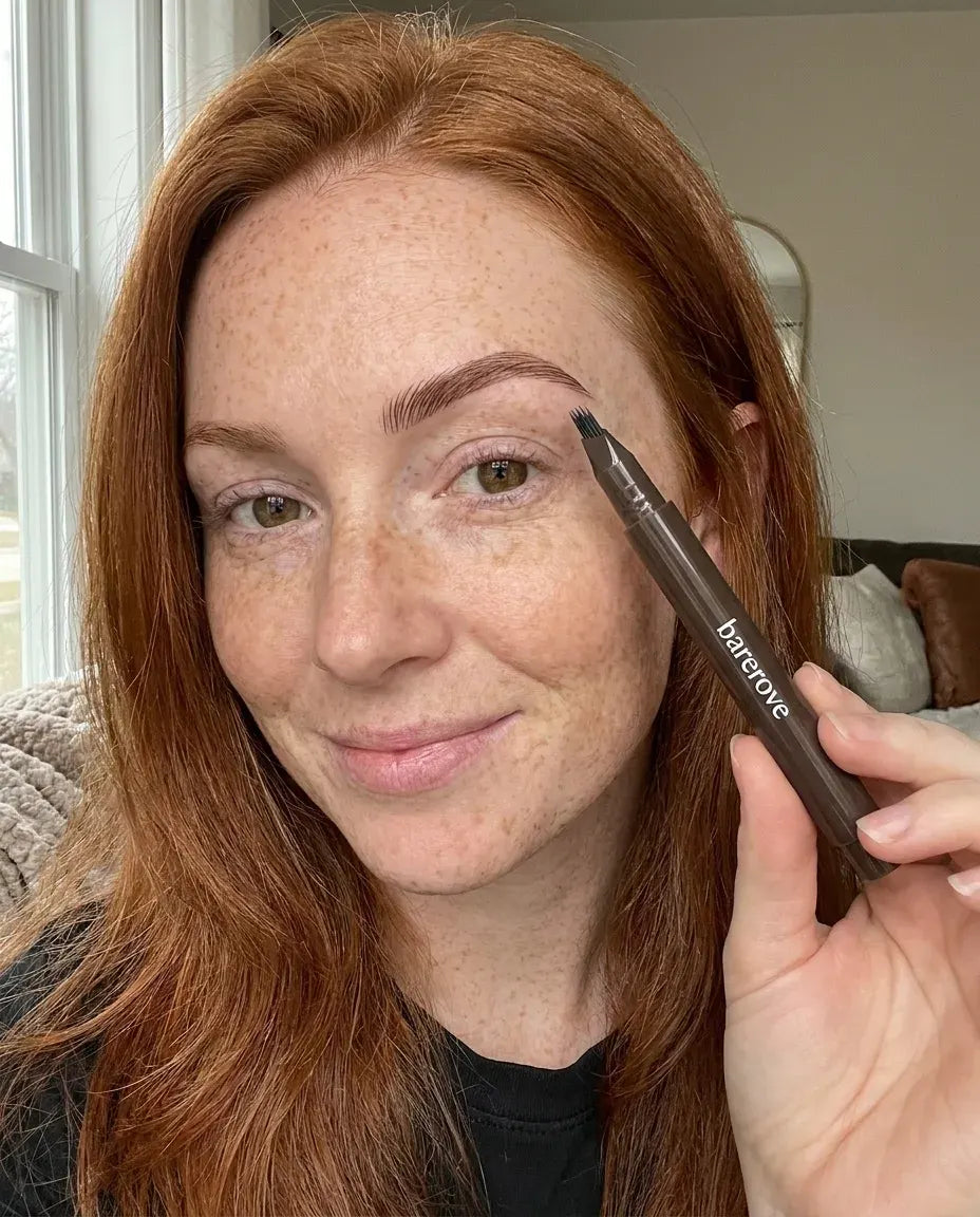 Customer selfie, brows freshly done