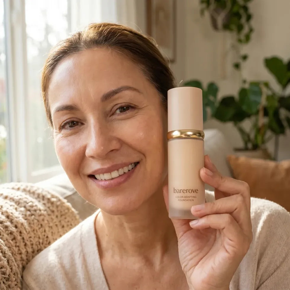 Woman over 50 wearing the foundation